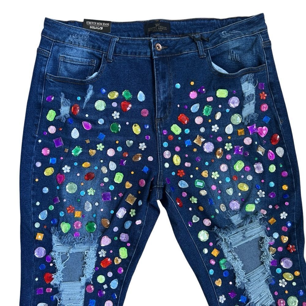 Haute Curve Embellished Stretch Jeans - Size 22 - Picture 2 of 8